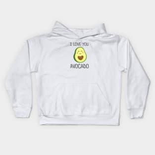 I Love you Avocado cute Kids Hoodie